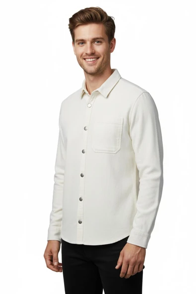 Erkek Spor Silim Fit Kanvas Tek Cepli Gömlek BGL-ST04955 - Resim 9