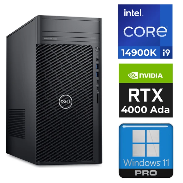 DELL DWS Precision 3680 i9-14900K 64GB 1TB SSD 20 GB RTX4000 Ada W11P İş İstasyonu 3680i914900K 001 ürün görseli 1
