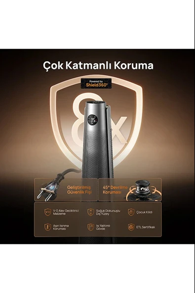 DREO Solaris 718 Akıllı Elektrikli Isıtıcı (Distribütör Garantili) - Resim 3