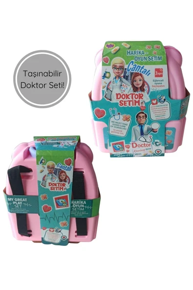 8 Parça Çantalı Doktor Setim – Taşınabilir Çantalı Oyuncak Doktor Seti - Resim 10