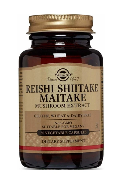 Solgar Reishi Shiitake Maitake Mushroom Extract 50 Kapsül ürün görseli