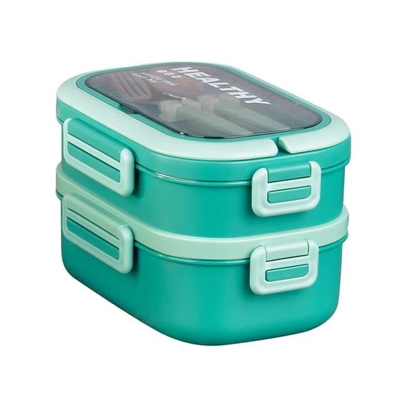 Tohana 1650ml İki Katlı 4 Bölmeli Çelik Yemek Kabı ürün görseli