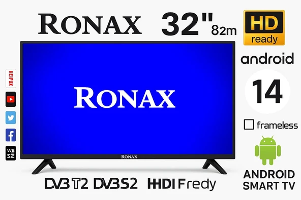 Ronax 32'' 82 Ekran Uydu Alıcılı Hd Ready Smart LED Tv ürün görseli 1