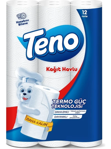 Teno Kağıt Havlu 12'li Rulo Termo Güç Teknolojisi ürün görseli