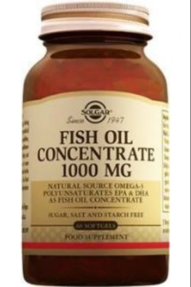 Solgar Fish Oil Concentrate 1000 mg 60 Softgel ürün görseli