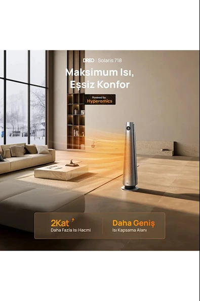 DREO Solaris 718 Akıllı Elektrikli Isıtıcı (Distribütör Garantili) - Resim 4