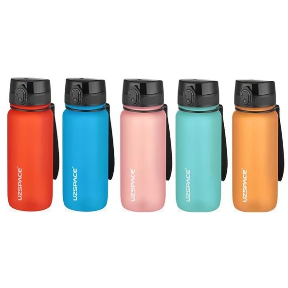 Uzspace 650ml Soft Touch Tritan Su Matarası Kırmızı - Resim 3