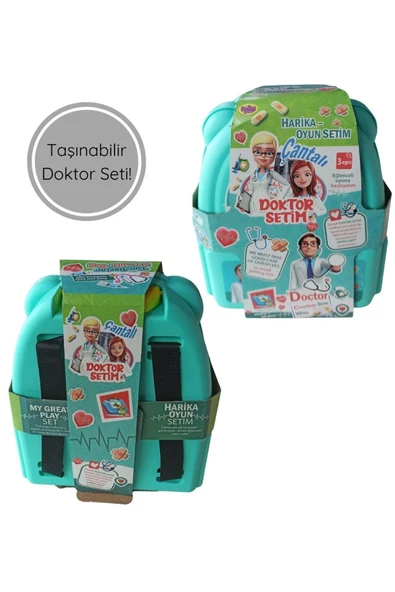 8 Parça Çantalı Doktor Setim – Taşınabilir Çantalı Oyuncak Doktor Seti - Resim 5