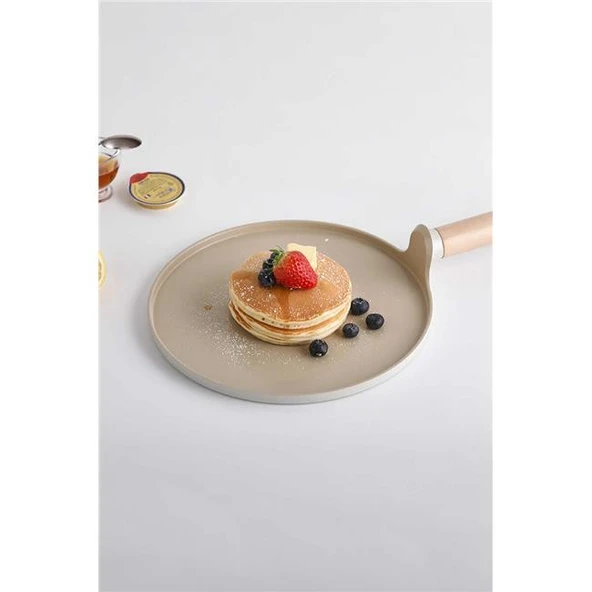 Neoflam Fika Alüminyum Döküm Krep Tava 26 Cm Bej - Resim 3