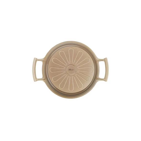 Brioni Try Cook 7 Parça Bej Yanmaz Yapışmaz Diamond Kaplama Sahanlık Tava Seti - Resim 3