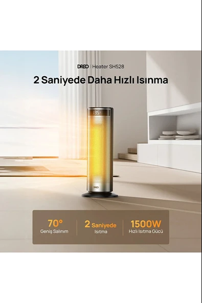 DREO Solaris 628 Akıllı Elektrikli Isıtıcı (Distribütör Garantili) - Resim 3