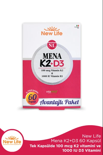 New Life Mena K2+D3 60 Kapsül ürün görseli