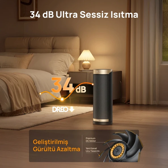 DREO Solaris Slim H3S Akıllı Elektrikli Isıtıcı (Distribütör Garantili) - Resim 6