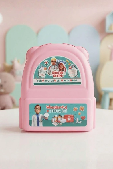 8 Parça Çantalı Doktor Setim – Taşınabilir Çantalı Oyuncak Doktor Seti - Resim 6