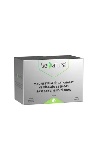 VeNatura Magnezyum Sitrat + Malat ve Vitamin B6 (P-5-P) 30 Saşe ürün görseli
