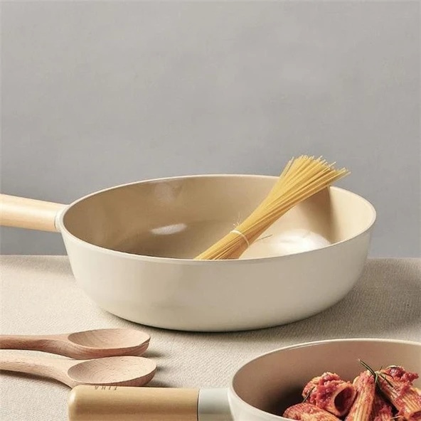 Neoflam Fika Alüminyum Döküm Wok Tava 26cm Bej - Resim 2