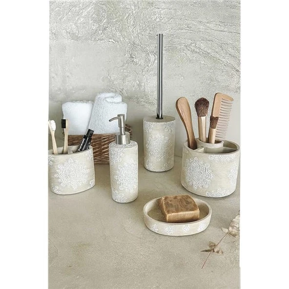 Primanova Totem Banyo Seti 5 Parça - Bej ürün görseli