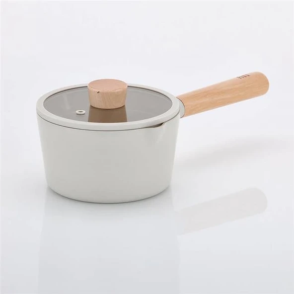 Neoflam Fika Alüminyum Döküm Süt Tavası Cam Kapaklı 16CM Bej ürün görseli