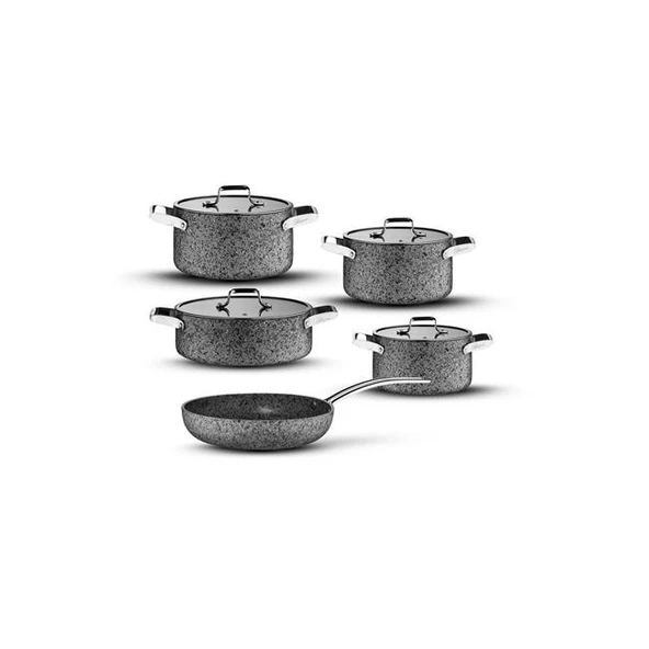 Brioni Stone-h 9 Parça Çizilmez Yanmaz Yapışmaz Indüksiyon Tencere Seti ürün görseli