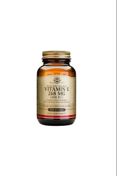 Solgar Vitamin E 400 IU 50 Softgel ürün görseli