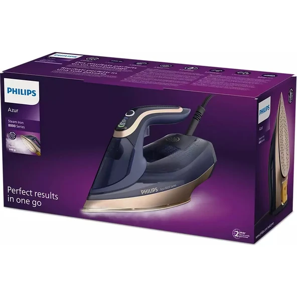Philips DST8050/20 8000 Serisi Azur Buharlı Ütü, 3000 W, 260 g Turbo Şok Buhar, 85 g/dk Sürekli Buhar, Sıfır Yanık Riski, 50 ml Su Haznesi - Resim 9