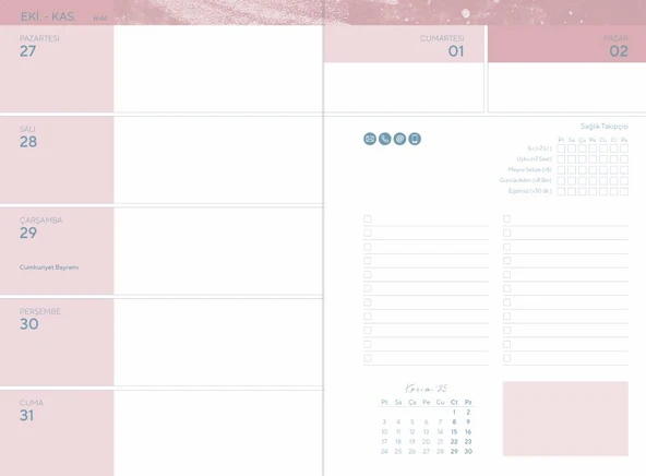 Gıpta 2025 Eylül-2026 Aralık DİKİŞLİ Akademik Ajanda 17X24 Cm  Model-8 - Resim 3