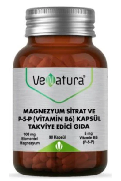 Venatura Magnezyum Sitrat ve P-5-P Vitamin B6 90 Kapsül ürün görseli