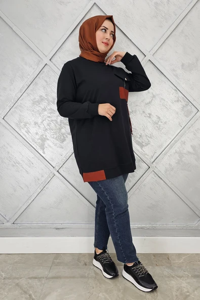 KADIN KOMBİNLİ TAŞ DETAYLI TESETTÜR TUNİK - Resim 7