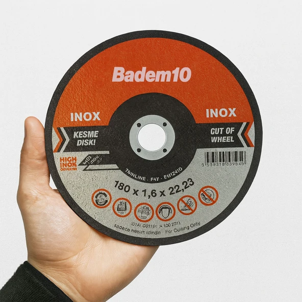 İnox Kesici 180x1,6 mm Paslanmaz Çelik Metal Kesme Diski Profesyonel Yüksek Performanslı - Resim 2