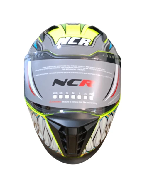 NCR KASK KAPALI VİSÖRLÜ M69 ECE22-06 BELGELİ SARI ROBOTİK DİZAYN - Resim 2