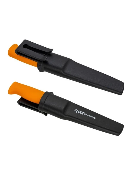 Rox Camping Bushcraft Eco Paslanmaz Çelik Kamp Bıçağı Turuncu 153CAMP0319 - Resim 6
