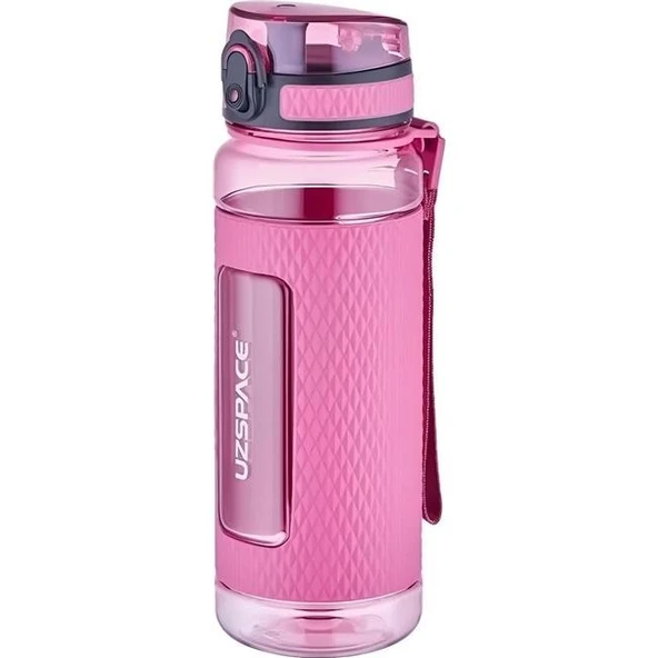 Uzspace 800ml Tritan Su Matarası Silikon Korumalı Kaydırmaz Gövde Pembe ürün görseli