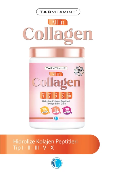 Tabvitamins All in Collagen 1-2-3-5-10 Tip 503 gr ürün görseli