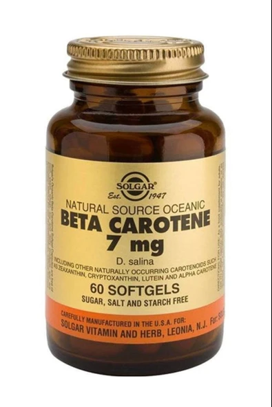 Solgar Beta Carotene 7 mg 60 Kapsül ürün görseli