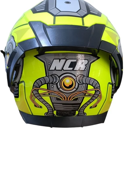 NCR KASK KAPALI VİSÖRLÜ M69 ECE22-06 BELGELİ SARI ROBOTİK DİZAYN - Resim 5