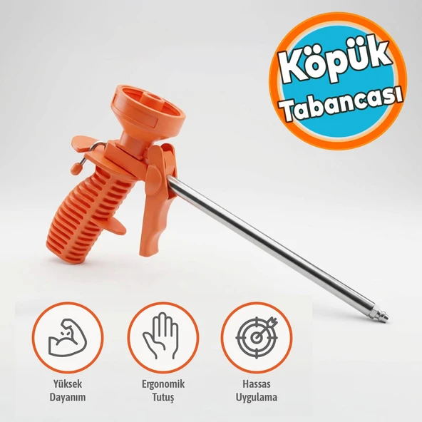 Ergonomik Saplı Metal Uçlu Köpük Tabanca Hassas Uygulama İçin Profesyonel Köpük Tabancası ürün görseli