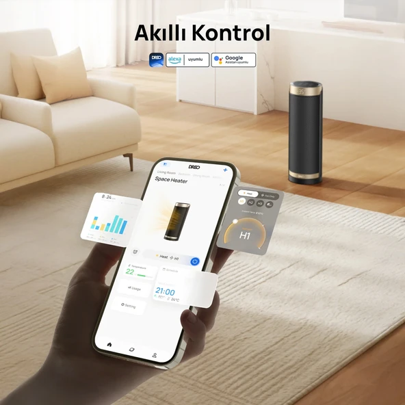 DREO Solaris Slim H3S Akıllı Elektrikli Isıtıcı (Distribütör Garantili) - Resim 7