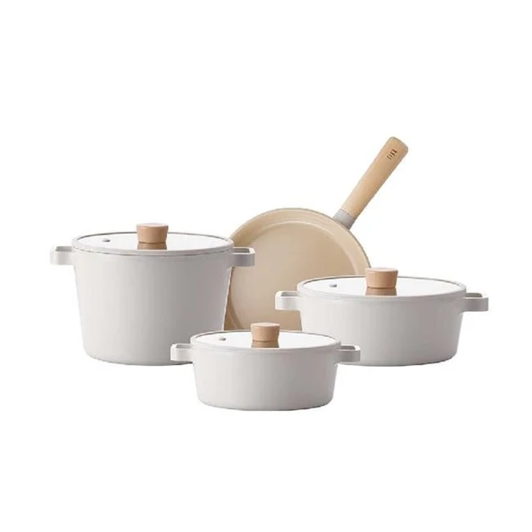 Neoflam Fika Bej 7 Parça Döküm Tencere Tava Seti ürün görseli