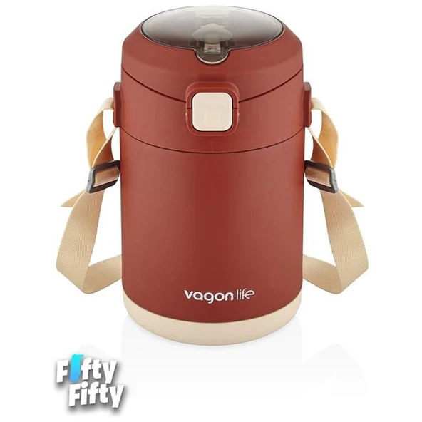 Vagonlife Bento 1800ml 2 Kaseli 4-6 Saat Termos Özellikli Çelik Yemek Kutusu - Kırmızı - Resim 2