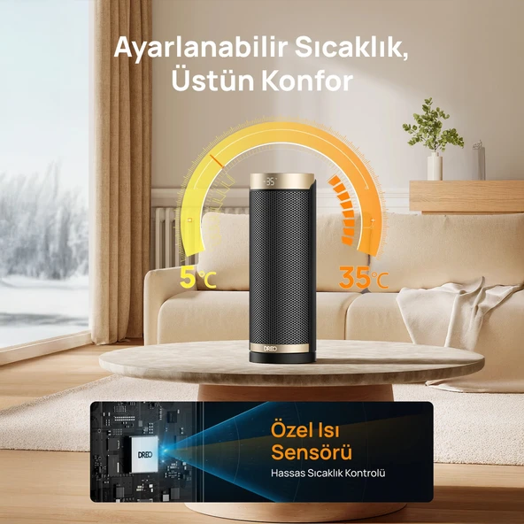 DREO Solaris Slim H3S Akıllı Elektrikli Isıtıcı (Distribütör Garantili) - Resim 4
