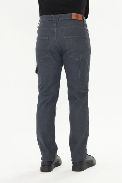 Orange Safety İş Pantolonu Kot Füme Reflektörlü Kargo Cepli - Resim 4