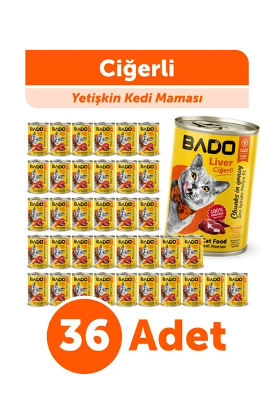 Bado Yetişkin Yaş Kedi Maması Ciğerli 400GR 36'lı ürün görseli 1