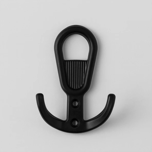 Metal Siyah Askı Askılık Duvar Vidalı Çanta Elbise Asma Portmanto Vestiyer Banyo Mutfak Askısı - Resim 2