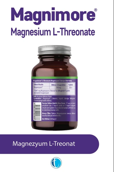 Magnimore Magnesium L-Threonate 60 Kapsül - Resim 2