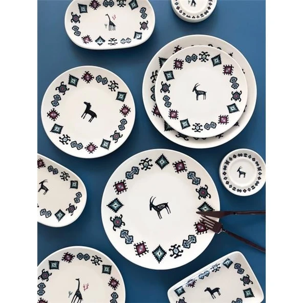 Porser Porselen Hitit Servis Tabağı Takımı 26cm 6 Parça - Resim 2