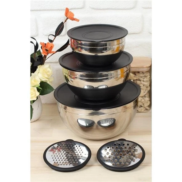 Arow 3'lü Rendeli Karıştırma Ve Saklama Kabı 9 Parça - Resim 3