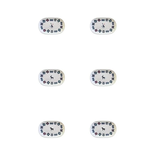 Porser Porselen Hitit Oval Kayık Tabak Takımı 20x13cm 6 Parça ürün görseli