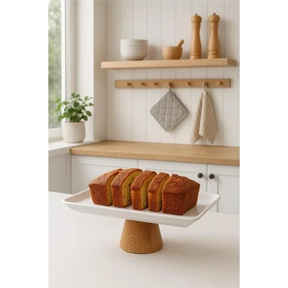 Akayev Porselen Ahşap Ayaklı 27x20 Cm Sunumluk ürün görseli