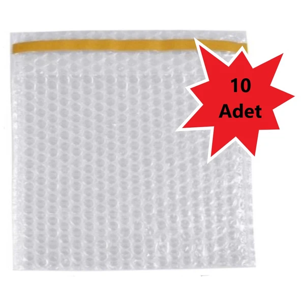 Balonlu Patpat Torba, Bantlı Baloncuklu Torba-Zarf 20Cm (En) X 20Cm (Boy) + 5Cm (Kapak) 10 Adet - Resim 3