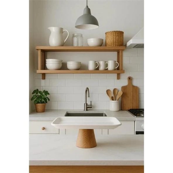 Akayev Porselen Ahşap Ayaklı 27x20 Cm Sunumluk - Resim 2